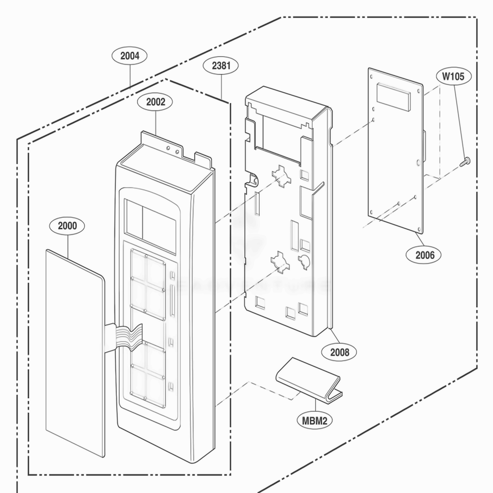 Controller Parts Diagram and Parts List for JMV8196AAW AWHEJEN LG Range