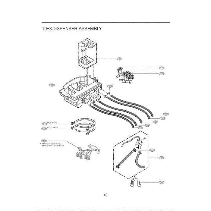 Section 1 Diagram and Parts List for WM0642HW ABWEEUS LG Washer