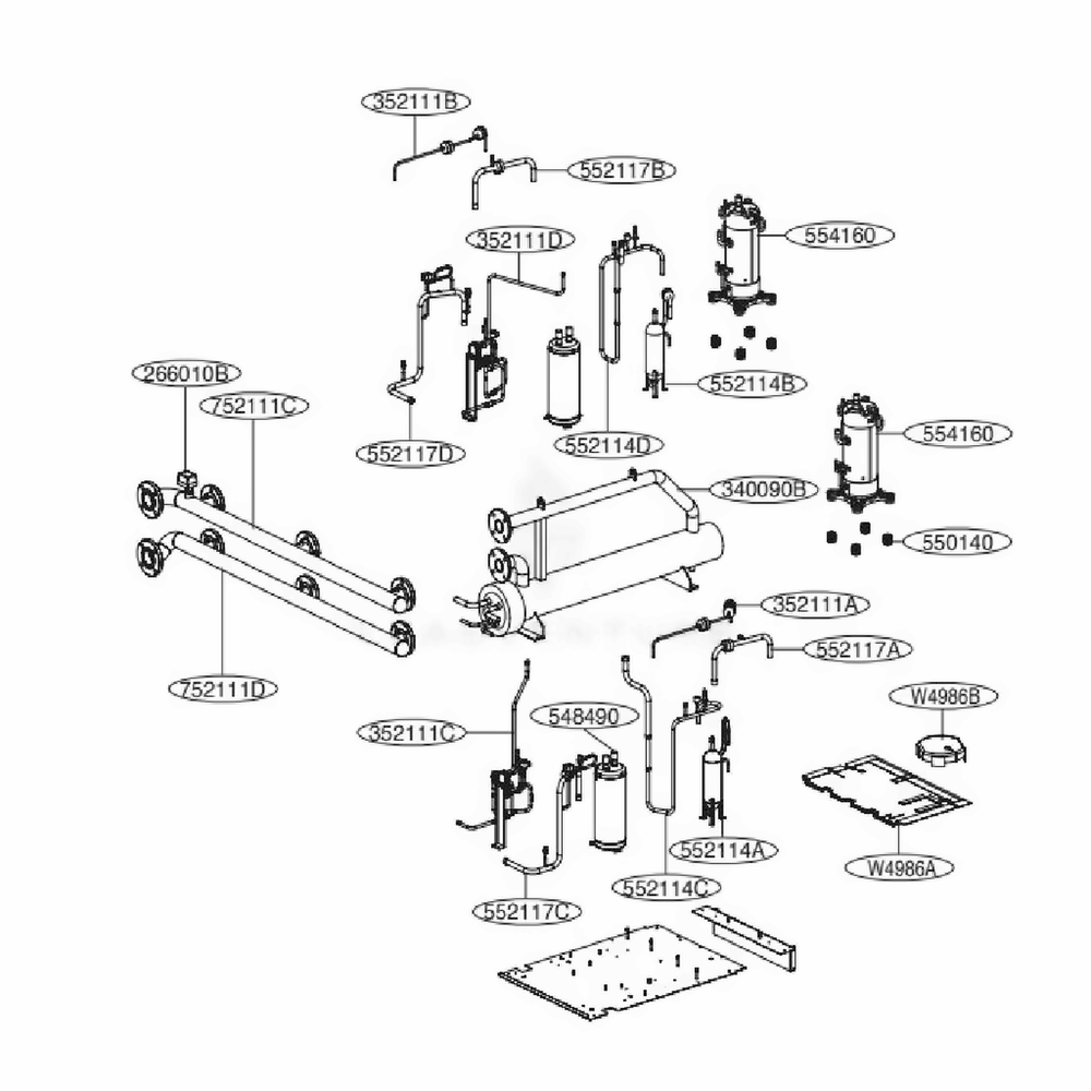 Main 5 Diagram and Parts List for ACAH050VDTB AAAAAAU LG Air Conditioner