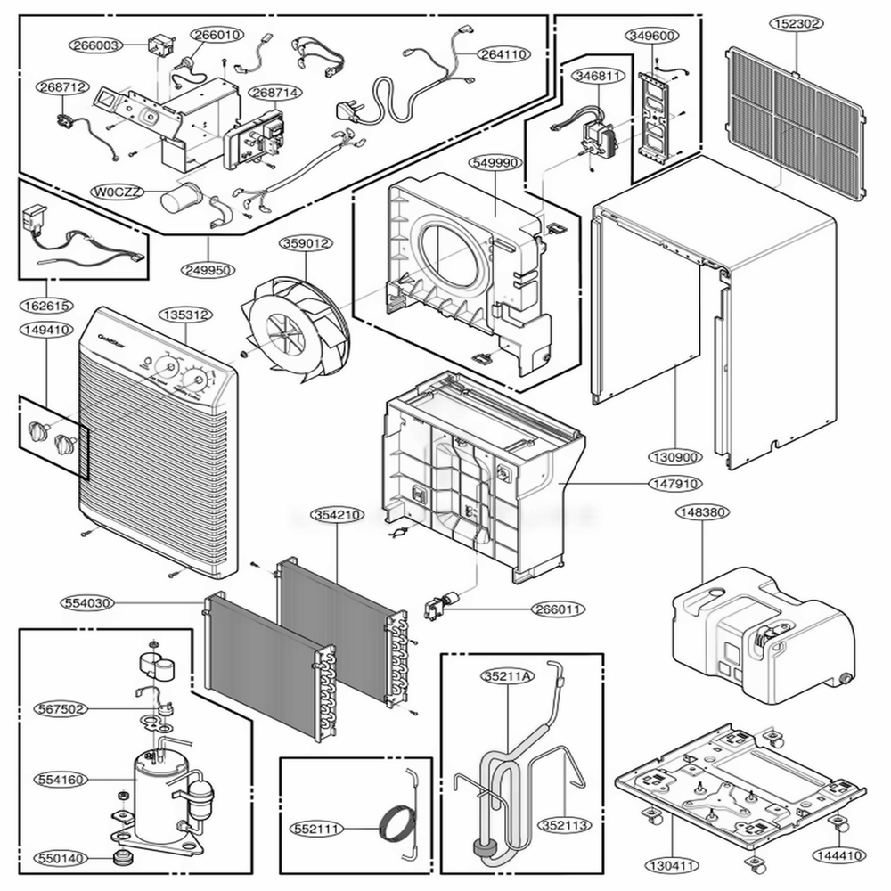 Main Diagram and Parts List for DH5010E AWYCKRT LG Air Conditioner