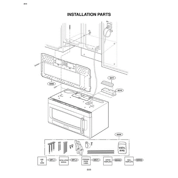 Section 3 Diagram and Parts List for LMVM2075SW AWHELGA LG Microwave Oven Combo