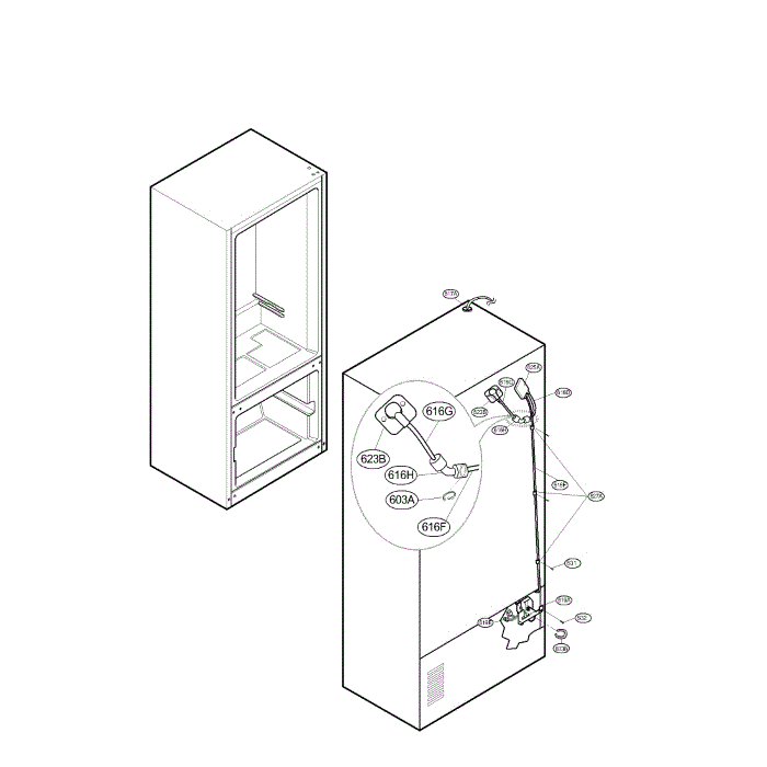 Ice Maker Diagram and Parts List for LFX25971SB 00 LG Refrigerator