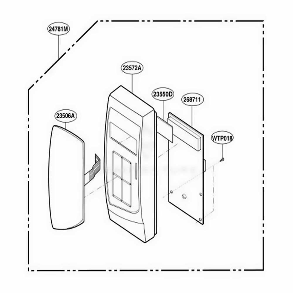 Control Panel Parts Diagram and Parts List for MA1020B CBKEGSE LG Wall Oven