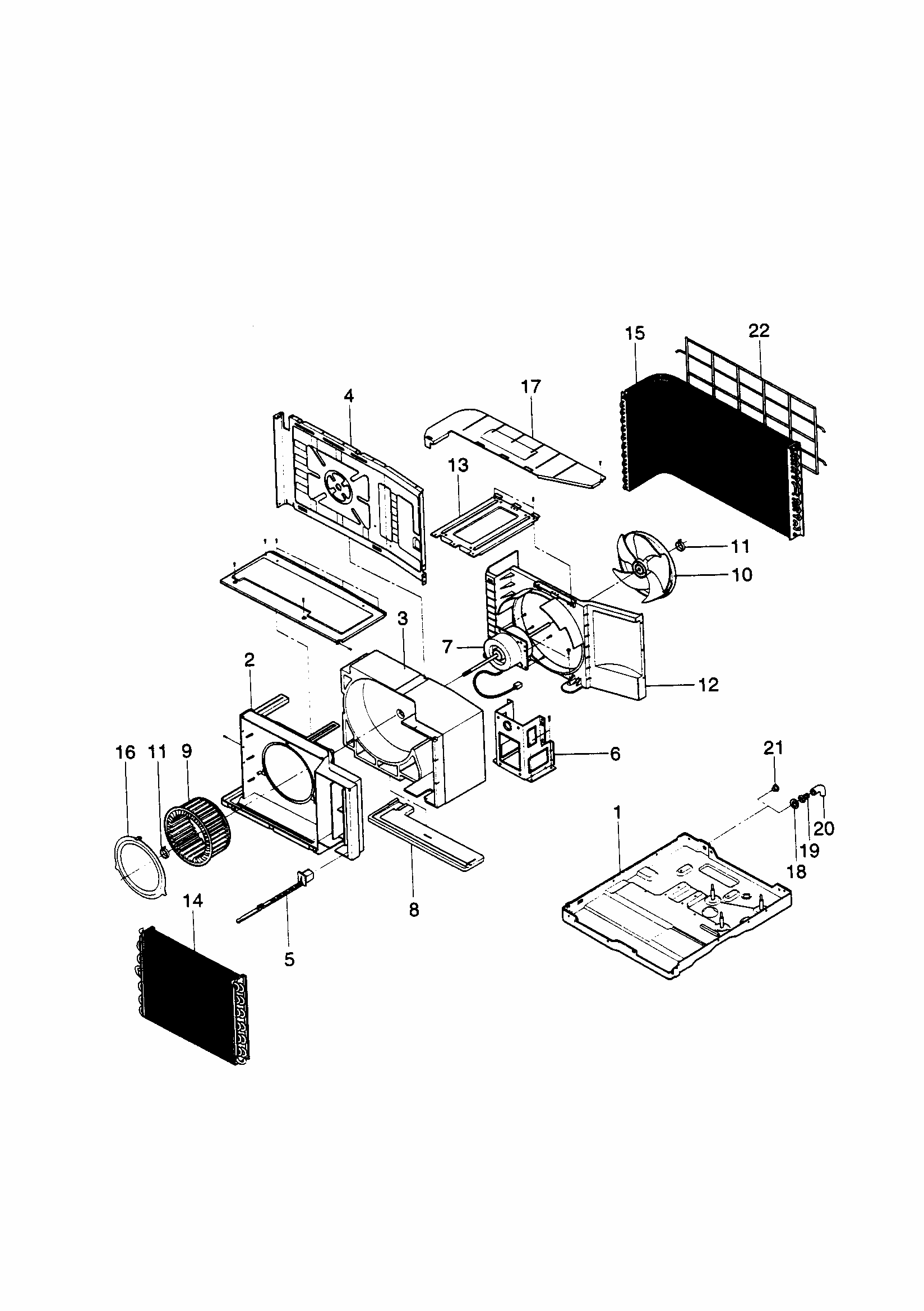 Air Handling And Cycle Diagram and Parts List for 58079184890  Kenmore Air Conditioner