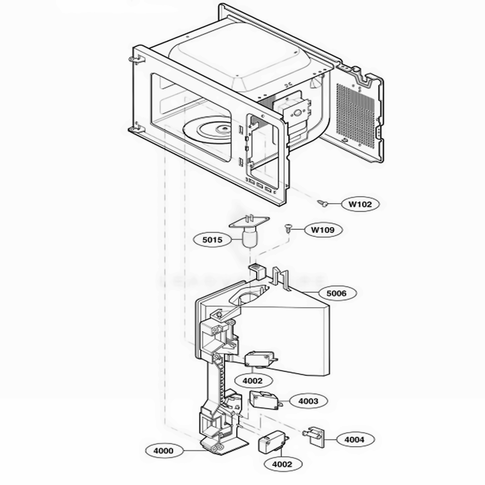 Latch Board Parts Diagram and Parts List for 66464 CBSESEA LG Range