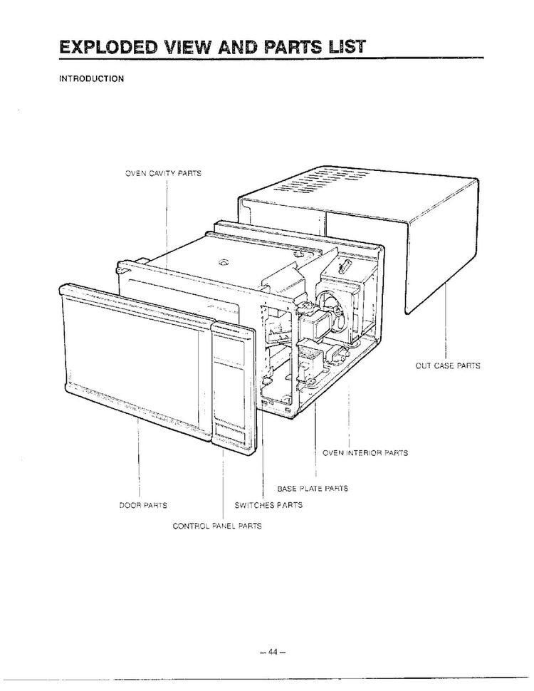 Exploded View/introduction Diagram and Parts List for MH-1355M  LG Microwave