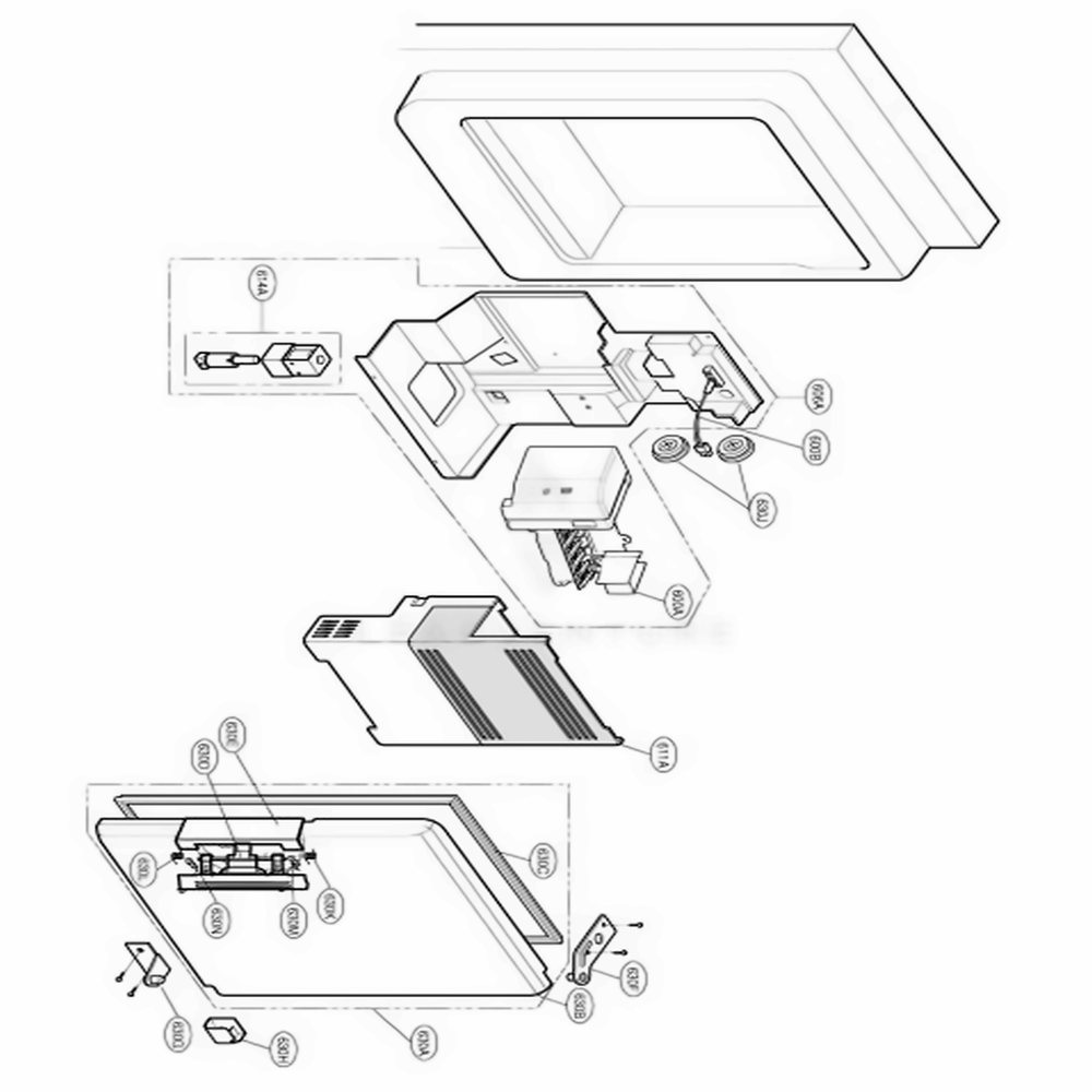 Ice Maker And Ice Bank Parts Diagram and Parts List for 79779 AWB2SER LG Refrigerator