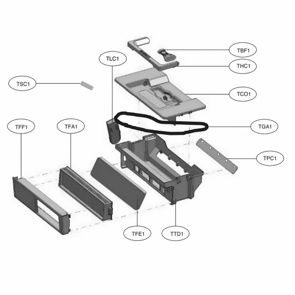 Tank Assemebly, Dust Diagram and Parts List for 048231024341 ARDELGA LG Canister Vacuum