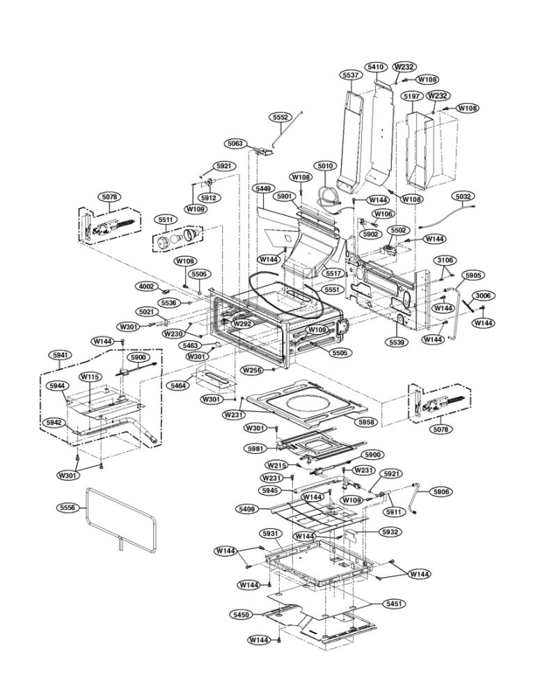 Upper Cavity Parts Diagram and Parts List for LDG3015ST 00 LG Range
