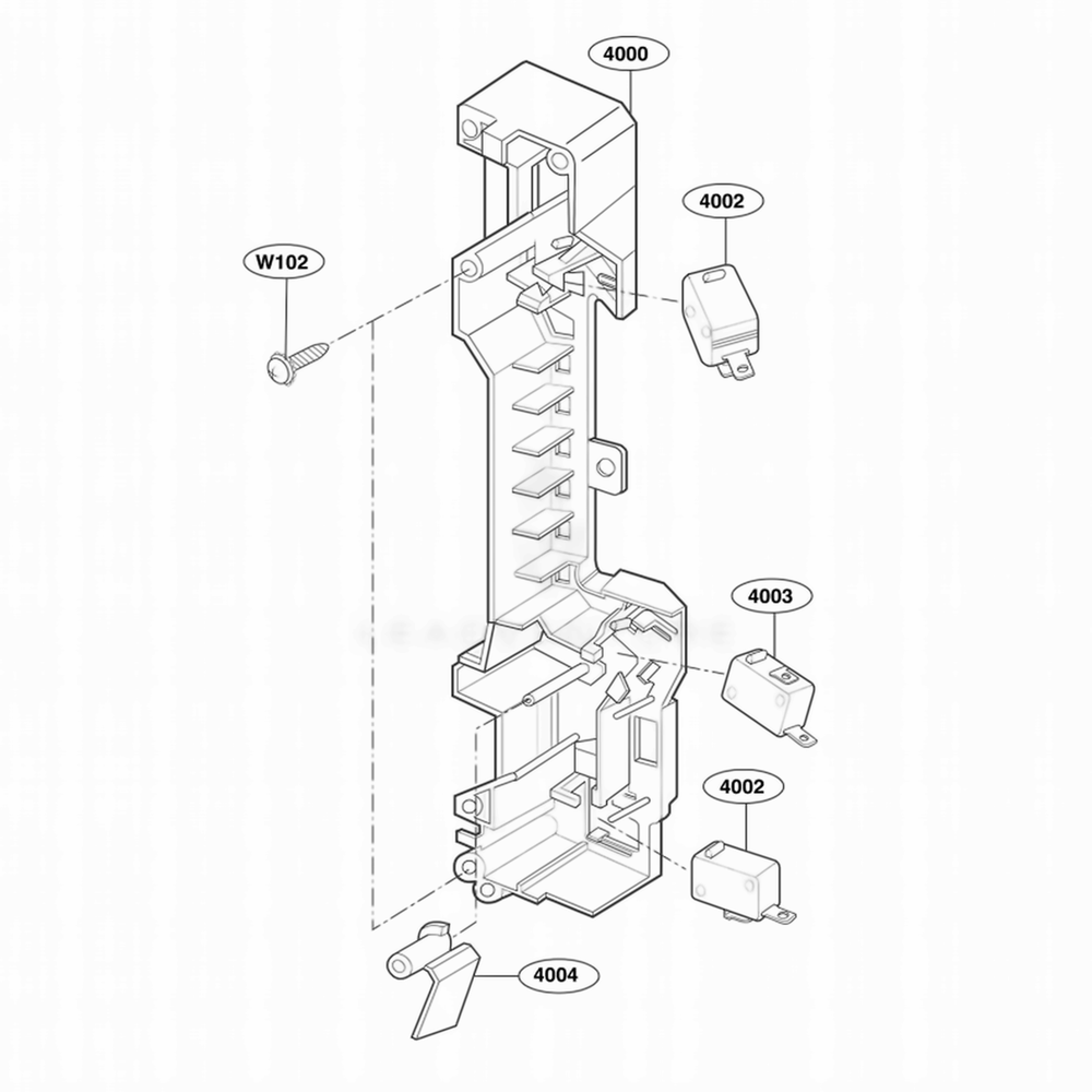 Latch Board Parts Diagram and Parts List for JVM1542WF AW1EGEU LG Wall Oven