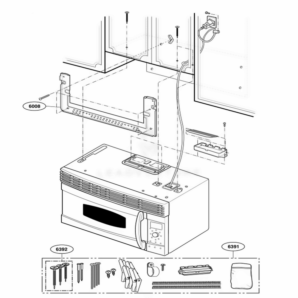 Installation Parts Diagram and Parts List for SCA1000HCC ABSEGEU LG Range