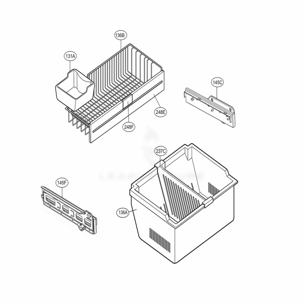 Freezer Parts Diagram and Parts List for 78343 ASTCSER LG Refrigerator