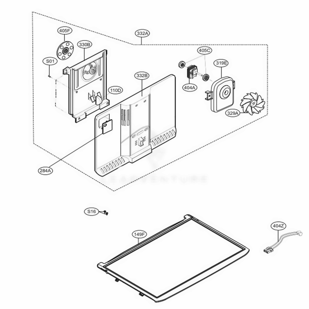 Freezer Parts Diagram and Parts List for 78039 AWBCSE2 LG Refrigerator