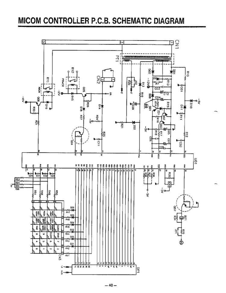 Micom Controller/schematic Diagram Diagram and Parts List for MA-844M  LG Microwave