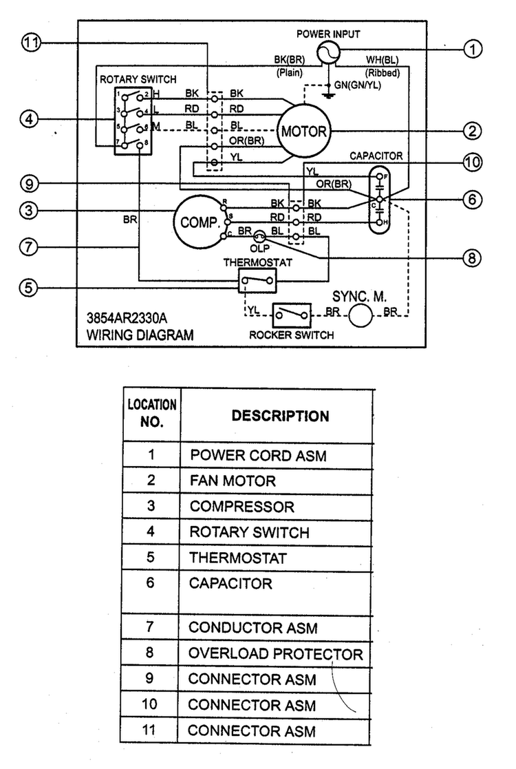 Wiring Diagram Diagram and Parts List for LW-A0511CL  LG Air Conditioner