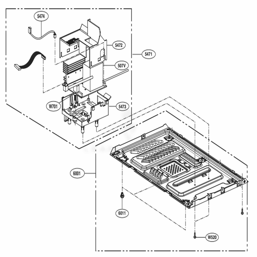 Base Plate Parts Diagram and Parts List for LMC0975SW CW1ELNA LG Wall Oven