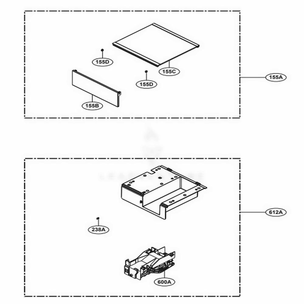 Icemaker Diagram and Parts List for SKSCF1801P ASWCNA0 LG Range