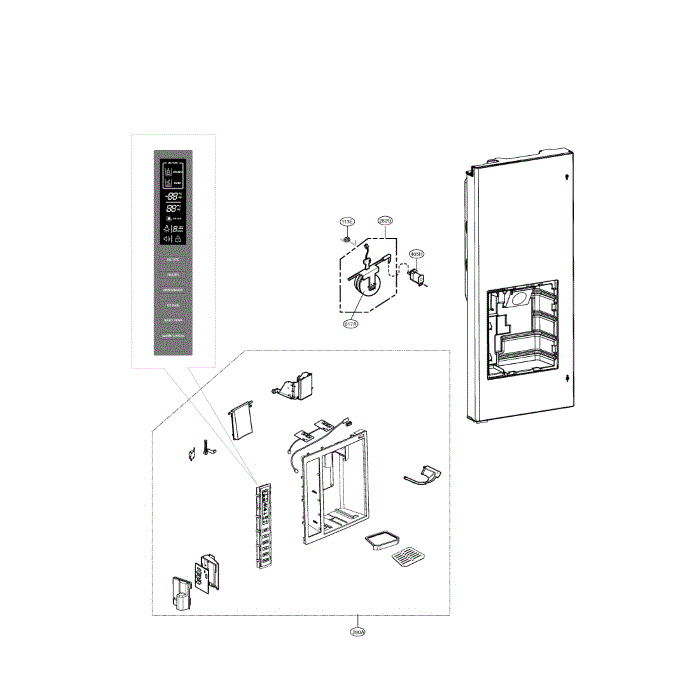 Dispenser Diagram and Parts List for LFX23961SB 00 LG Refrigerator