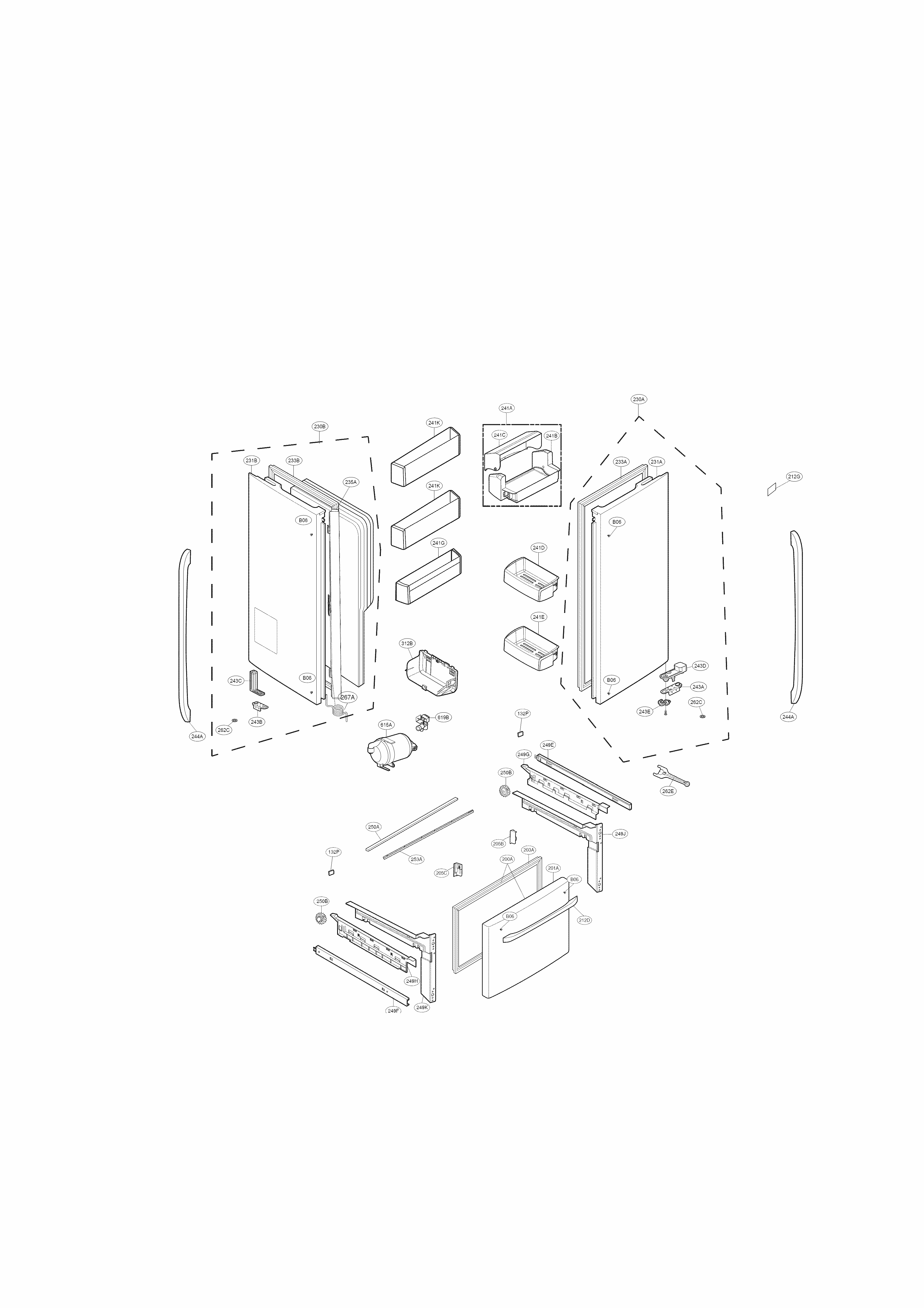 Door Parts Diagram and Parts List for 79570329312  Kenmore Refrigerator