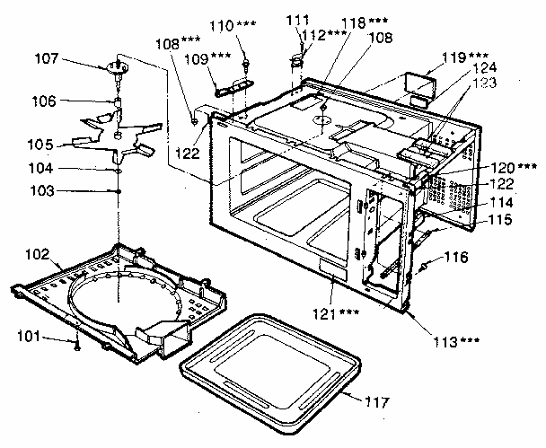 Cavity Parts Diagram and Parts List for 7218831380  Kenmore Microwave