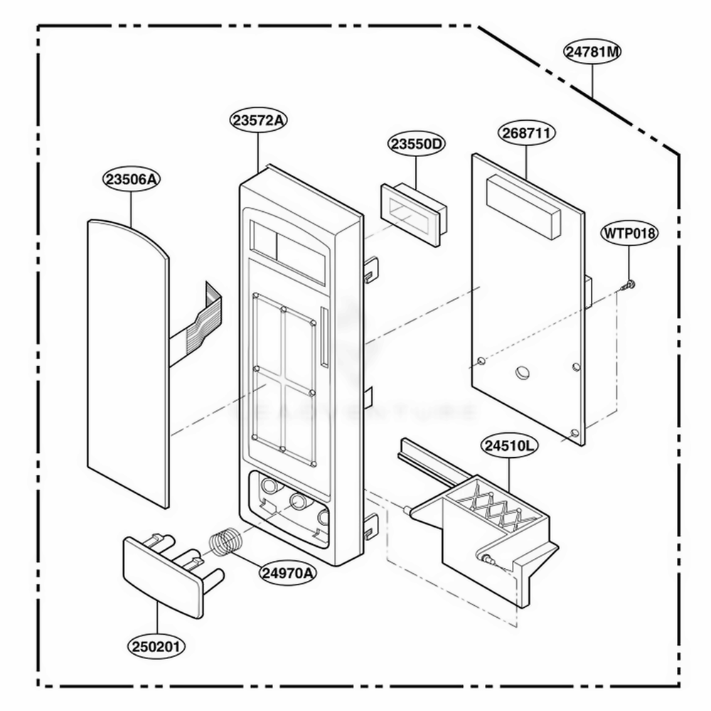 Control Panel Parts Diagram and Parts List for LMA840W CWHELGA LG Range