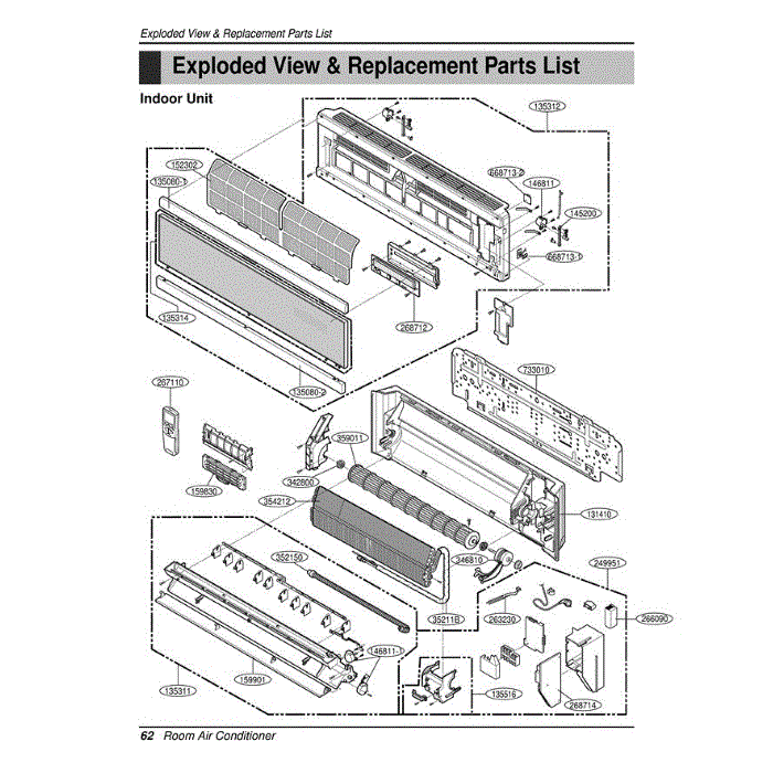 Section 1 Diagram and Parts List for LA141CP AMRAEUS LG Air Conditioner