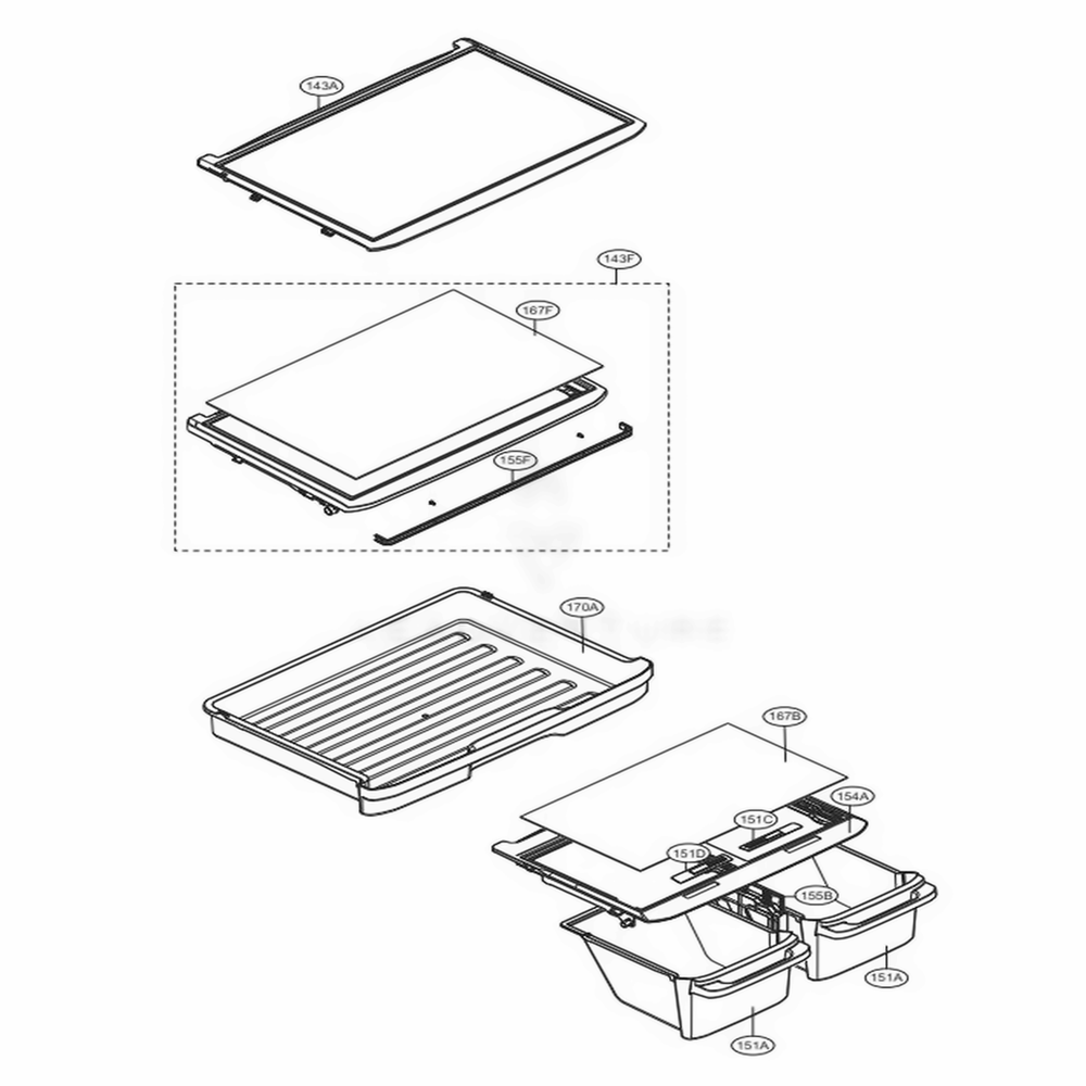 Refrigerator Parts Diagram and Parts List for LTCS20220S ASTCNA2 LG Refrigerator