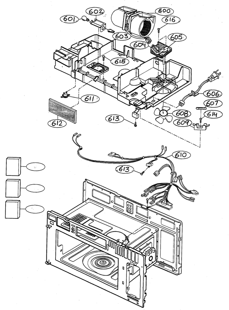 Interior Parts 2 Diagram and Parts List for MV-1735W  LG Microwave