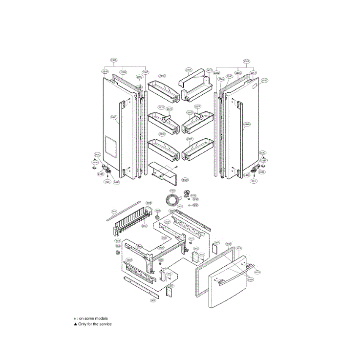 Door Diagram and Parts List for LFD25860SW 00 LG Refrigerator