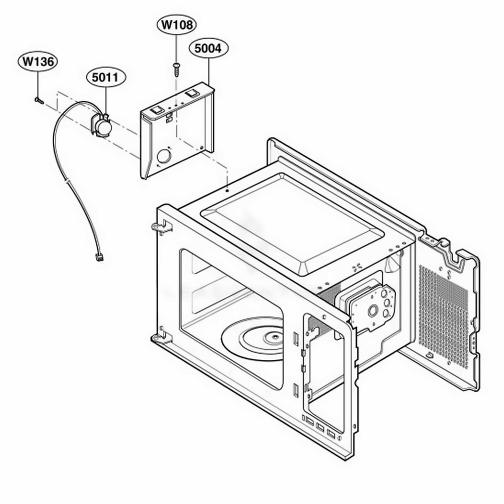 Sensor Parts Diagram and Parts List for 62464 CB6ESEA LG Wall Oven
