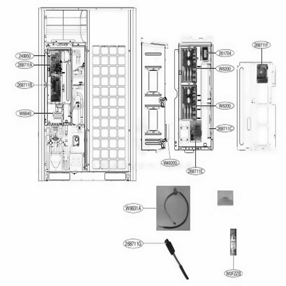 Main 1 Diagram and Parts List for ARUM216DTE5 AWGBLUS LG Air Conditioner
