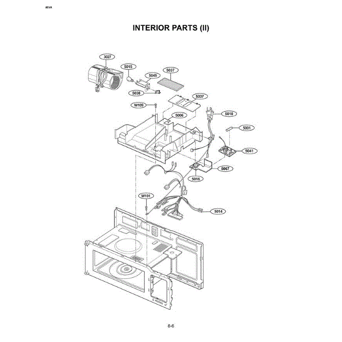 Section 4 Diagram and Parts List for MVH1615WW CWHEGSE LG Microwave Oven Combo