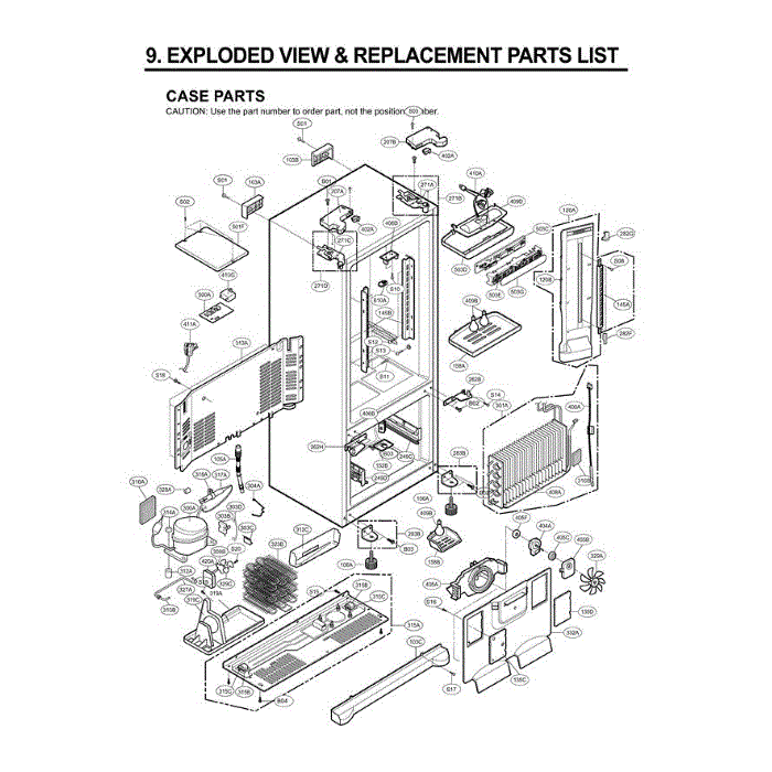 Section 1 Diagram and Parts List for LFC21770ST AST2LGA LG Refrigerator