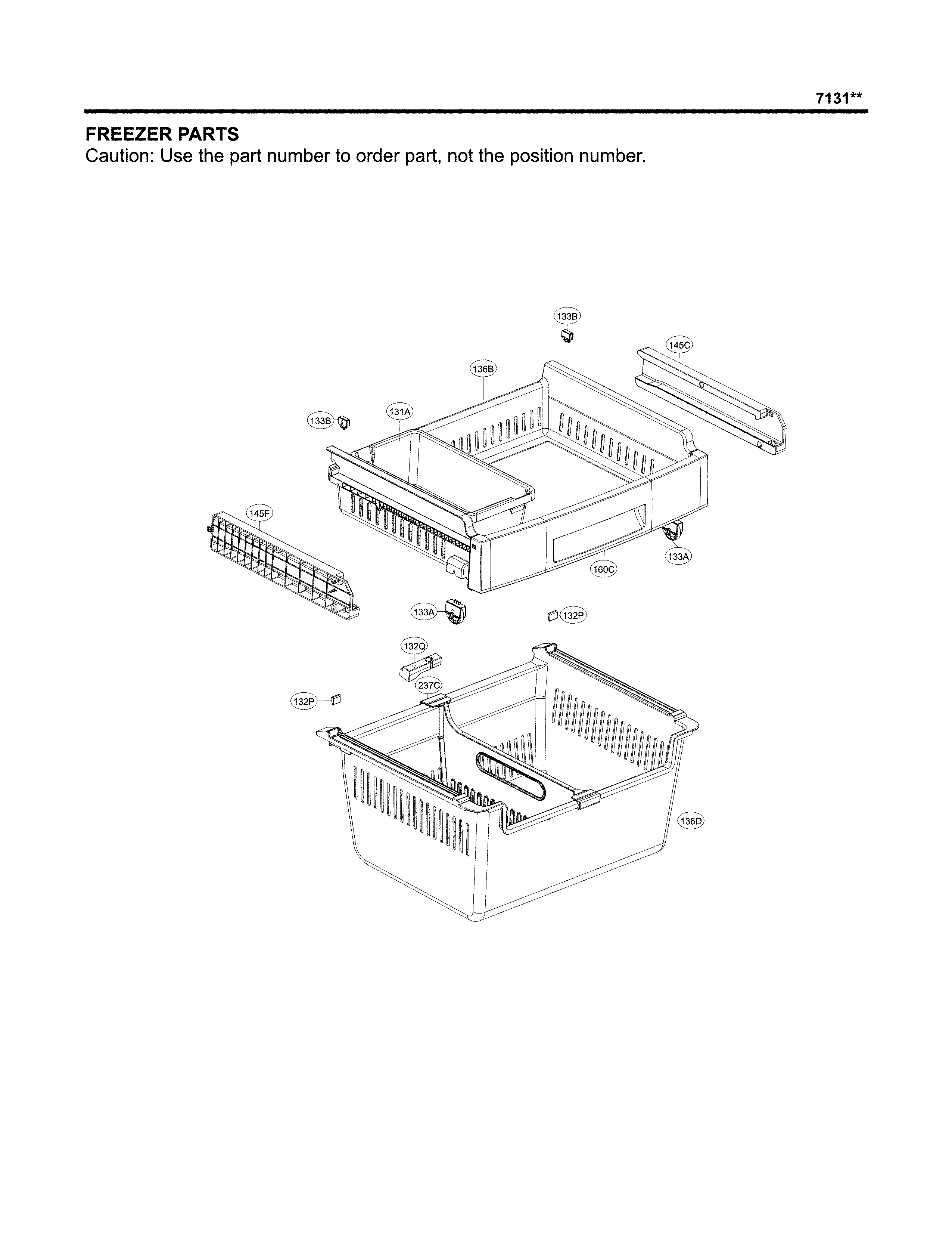 Freezer Parts Diagram and Parts List for 79571314312  Kenmore Refrigerator