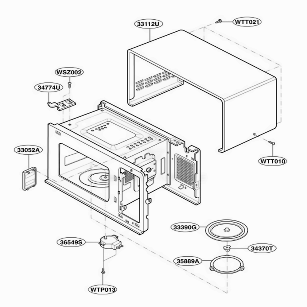 Oven Cavity Parts Diagram and Parts List for MS60BM MWEGSC LG Range