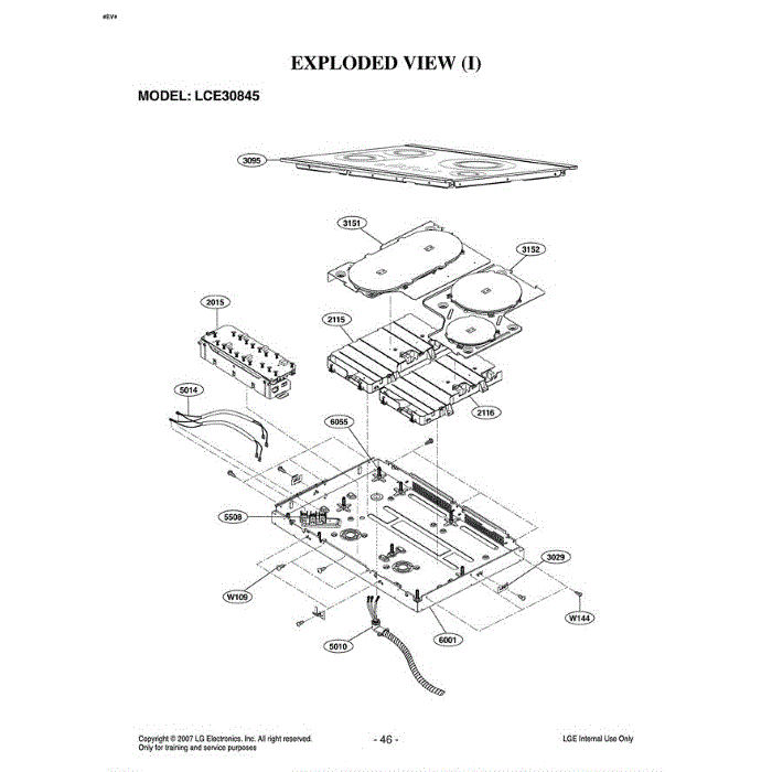 Section 2 Diagram and Parts List for LCE30845 ASTLLGA LG Range