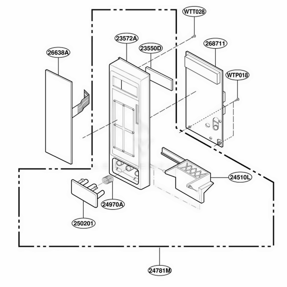 Controller Parts Diagram and Parts List for MT1110SKQ KWHEWRP LG Wall Oven