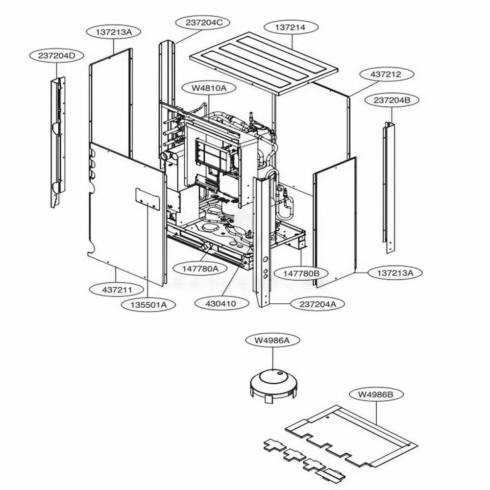 Pannel Part Diagram and Parts List for ARWB144BAS4 AWGBLUS LG Air Conditioner