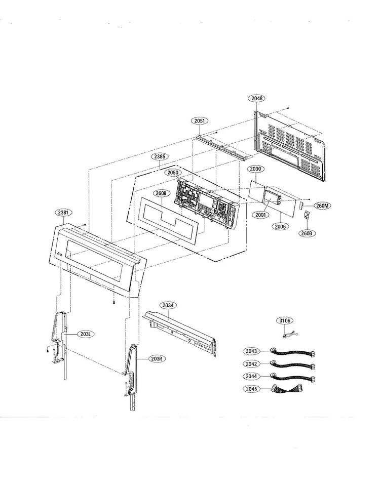 Controller Diagram and Parts List for LDE5415ST  LG Range