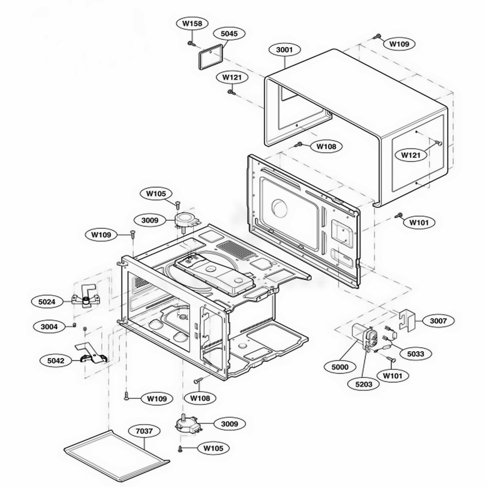 Oven Cavity Parts Diagram and Parts List for RFS518S ASTQAMA LG Range