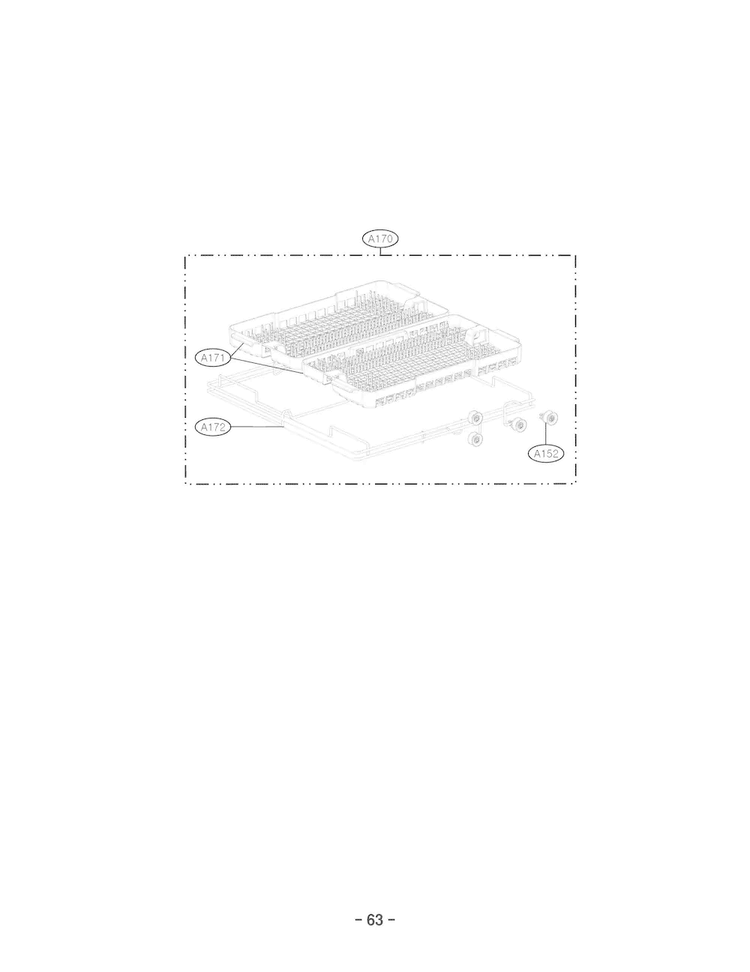 Cutlery Rack Assembly Parts Diagram and Parts List for LDF7774ST  LG Dishwasher