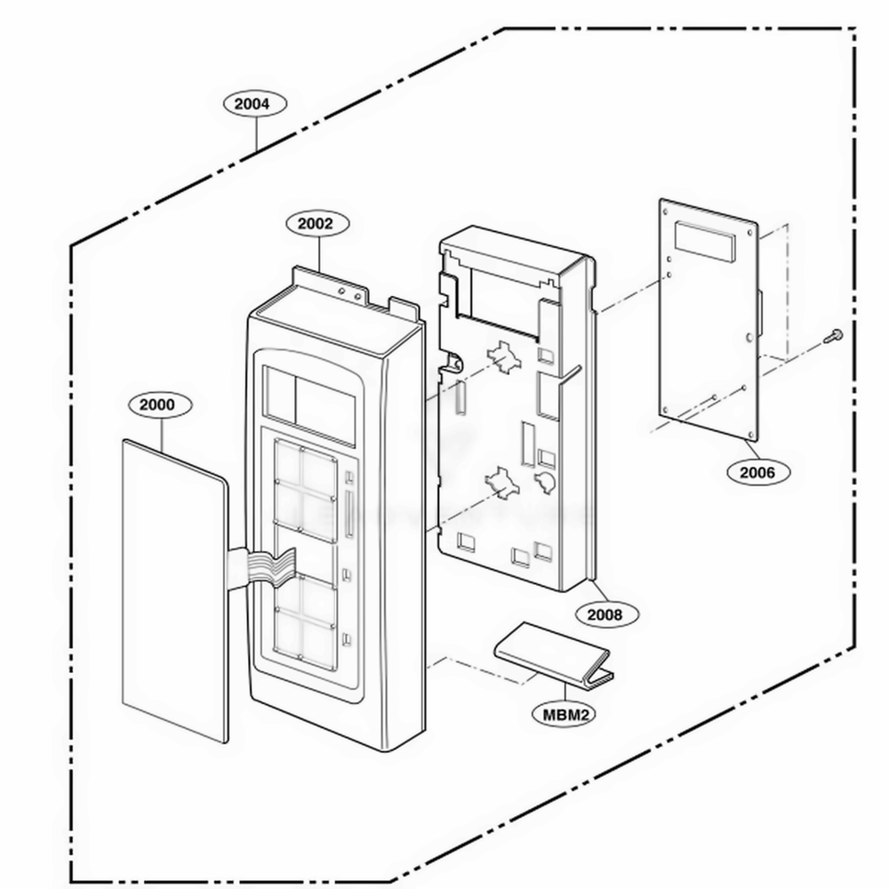 Controller Parts Diagram and Parts List for 85130 AWHESEC LG Microwave