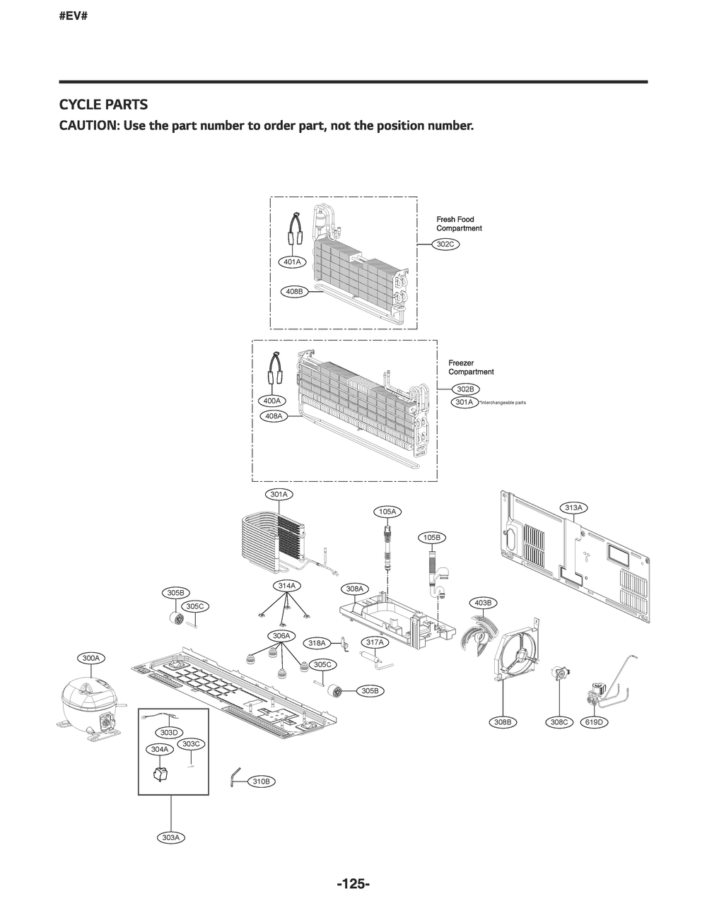 Cycle Parts Diagram and Parts List for GR-J248MSYM ASTCNA1 LG Refrigerator