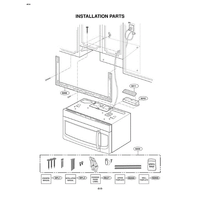 Section 6 Diagram and Parts List for LMV2073BB ABKELGA LG Microwave Oven Combo