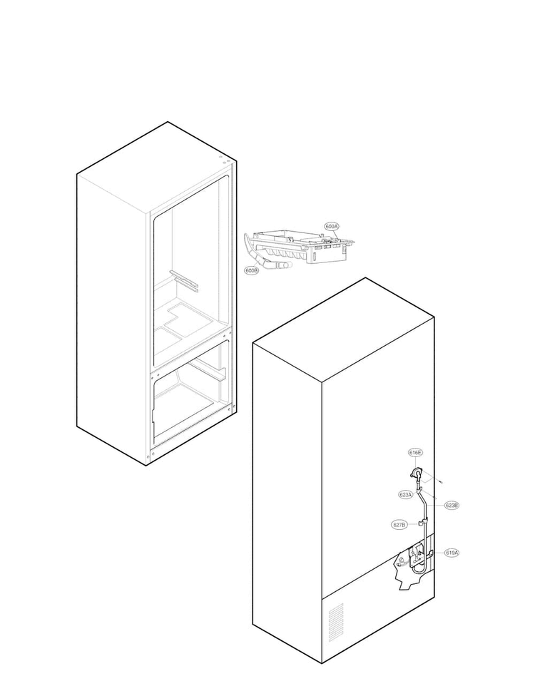 Ice Maker Parts Diagram and Parts List for LFC25776ST 01 LG Refrigerator