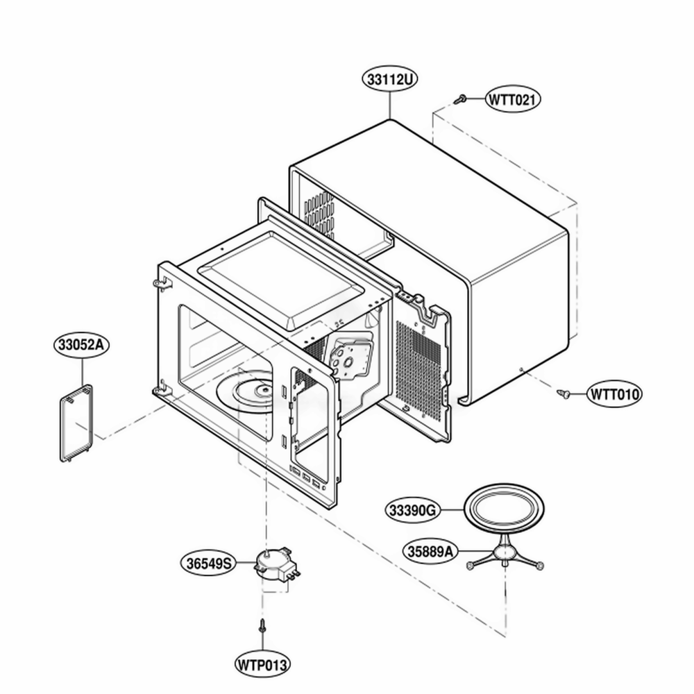 Oven Cavity Parts Diagram and Parts List for MS110YG KWHEGSC LG Range