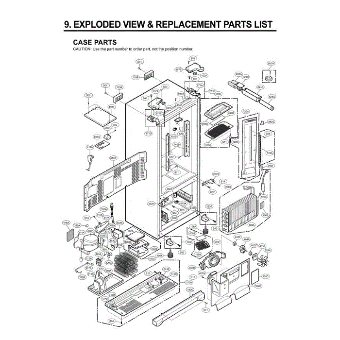Section 1 Diagram and Parts List for LFX25980ST ASTCLGA LG Refrigerator