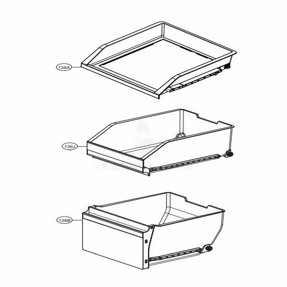 F-Room Drawer Part Diagram and Parts List for LNXC23766D ASBCNA1 LG Refrigerator