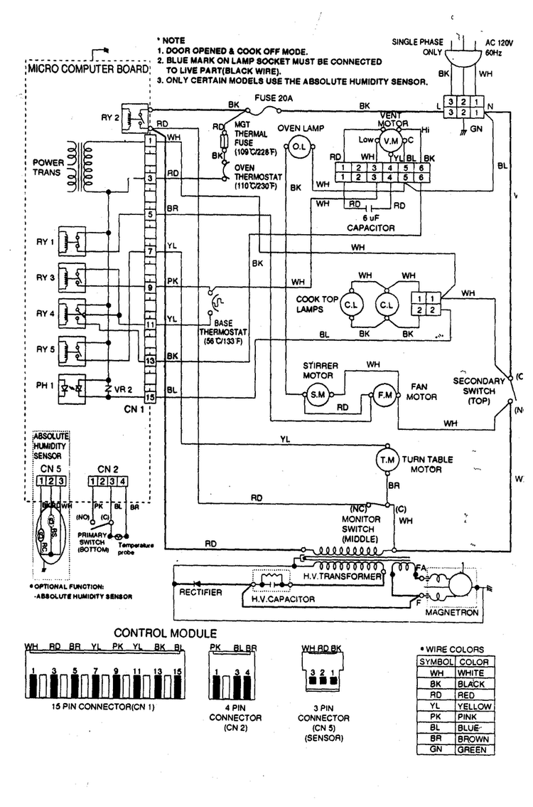 Wiring Diagram Diagram and Parts List for MV-1330B  LG Microwave