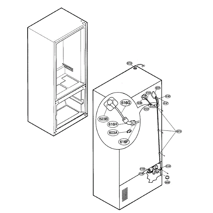 Ice / Maker Diagram and Parts List for LFX25950SW 00 LG Refrigerator